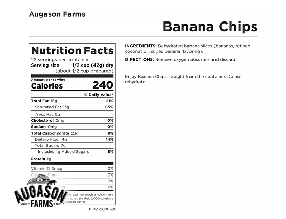 Augason Farms: Banana Chips Can